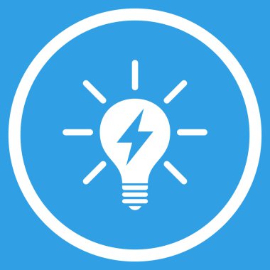 Elektrik AmpulÜ Düz Yuvarlak Vektör Simgesi