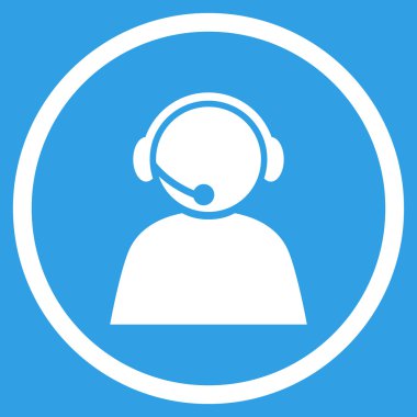 Çağrı Merkezi operatörü düz yuvarlak vektör simgesi