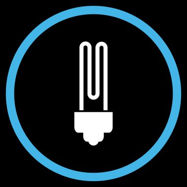 Floresan Ampul Düz Yuvarlak Vektör Simgesi