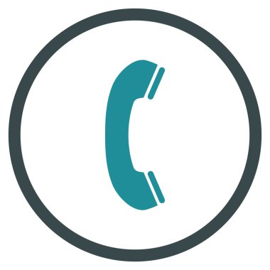 Telefon alıcı düz yuvarlak vektör simgesi