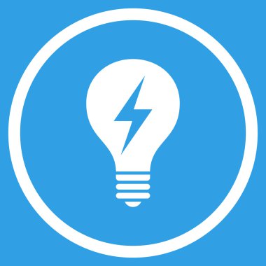 Elektrikli ampul düz yuvarlak vektör simgesi