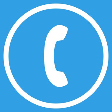 Telefon alıcı düz yuvarlak vektör simgesi