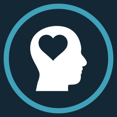 Lover Head Flat Yuvarlak Vektör Simgesi