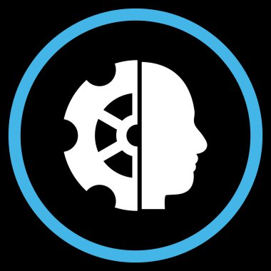 Zeka Düz Yuvarlak Vektör Simgesi