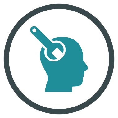 Beyin Aracı Düz Yuvarlak Vektör Simgesi