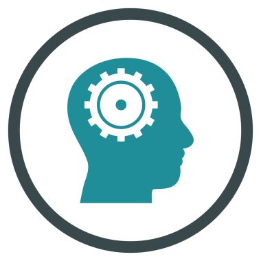 Zeka Düz Yuvarlak Vektör Simgesi