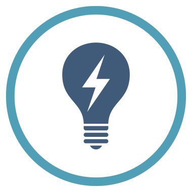 Elektrikli ampul düz yuvarlak vektör simgesi