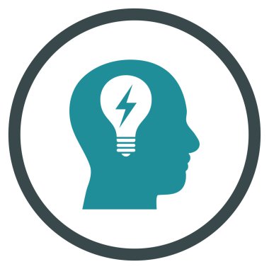 Baş Ampul Düz Yuvarlak Vektör Simgesi