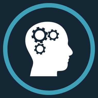 Beyin Dişlileri Düz Yuvarlak Vektör Simgesi