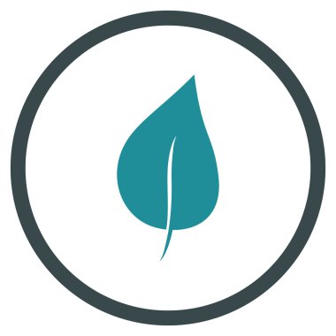 Bitki Yaprağı Düz Yuvarlak Vektör Simgesi