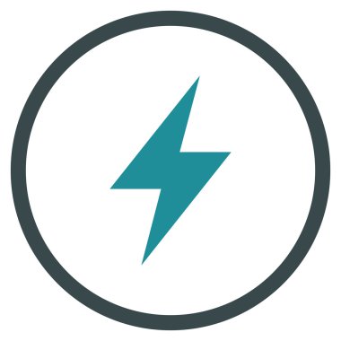 Electric Strike Düz Yuvarlak Vektör Simgesi