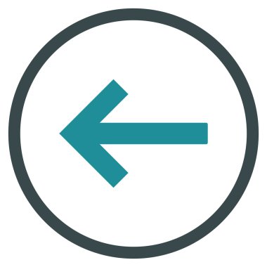 Sol Ok Düz Yuvarlak Vektör Simgesi