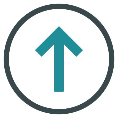 Yukarı Ok Düz Yuvarlak Vektör Simgesi