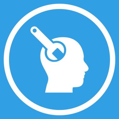 Beyin Aracı Düz Yuvarlak Vektör Simgesi