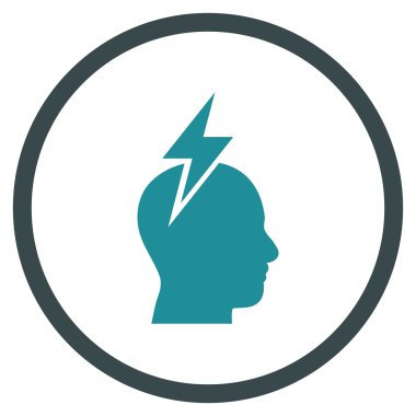 Baş Ağrısı Düz Yuvarlak Vektör Simgesi