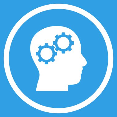 Beyin Dişlileri Düz Yuvarlak Vektör Simgesi