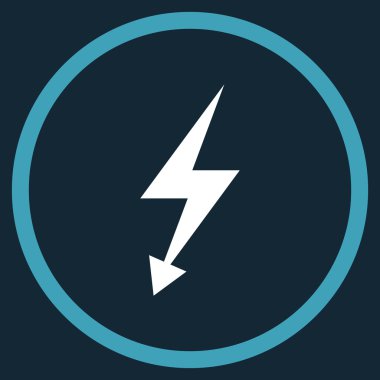 Electric Strike Düz Yuvarlak Vektör Simgesi