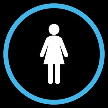kadın düz yuvarlak vektör simgesi