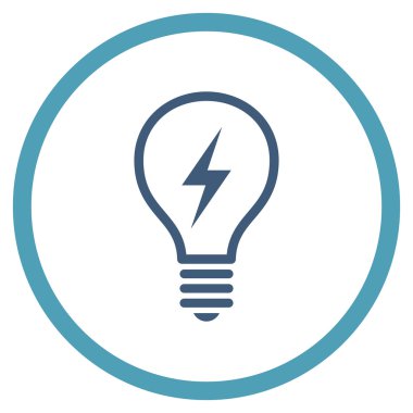 Elektrikli ampul düz yuvarlak vektör simgesi