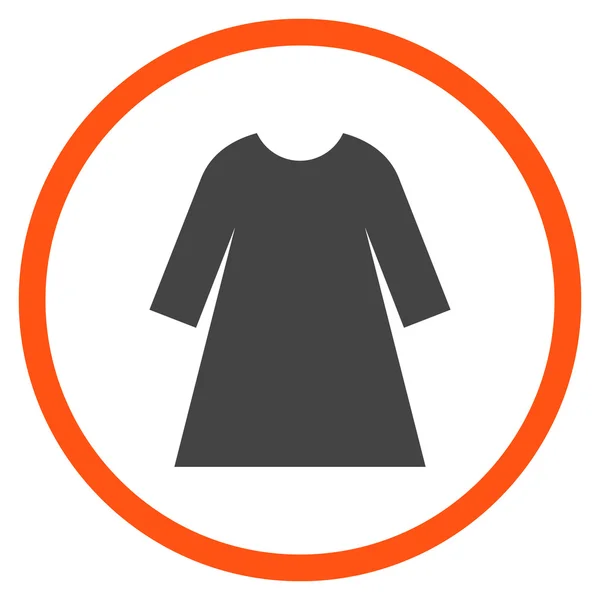 Lady vestido plana vetor arredondado ícone — Vetor de Stock