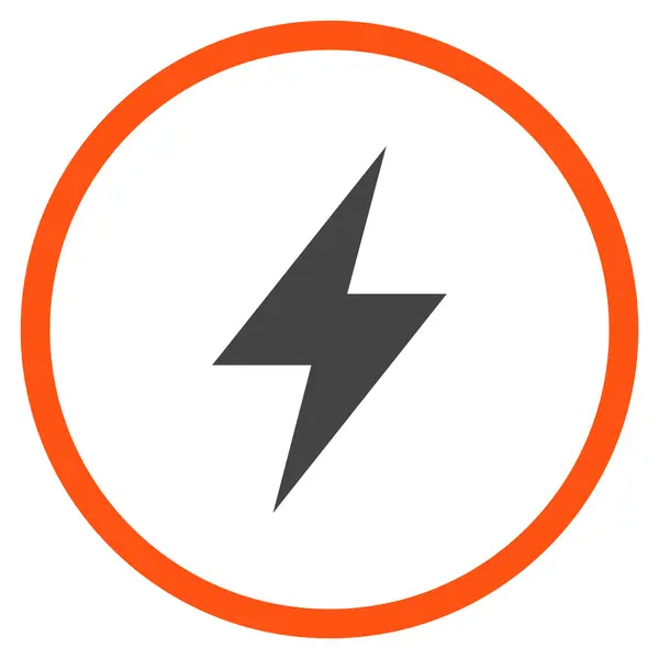 Elektriska Strike platt vektor rundade Icon — Stock vektor