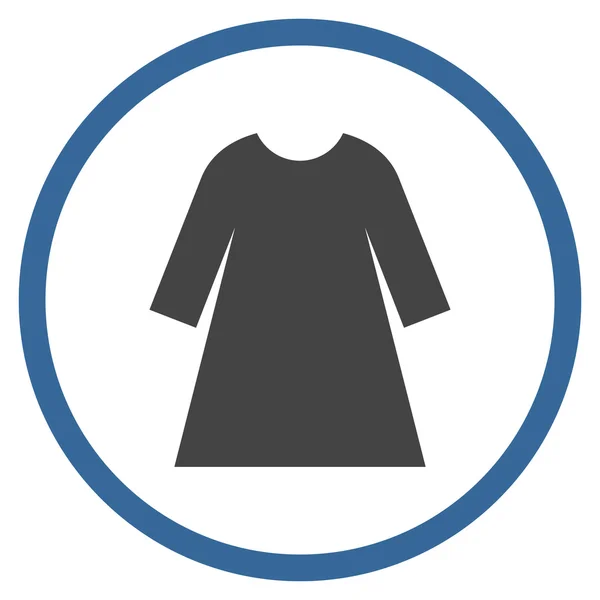 Vestido femenino Vector plano redondeado icono — Vector de stock