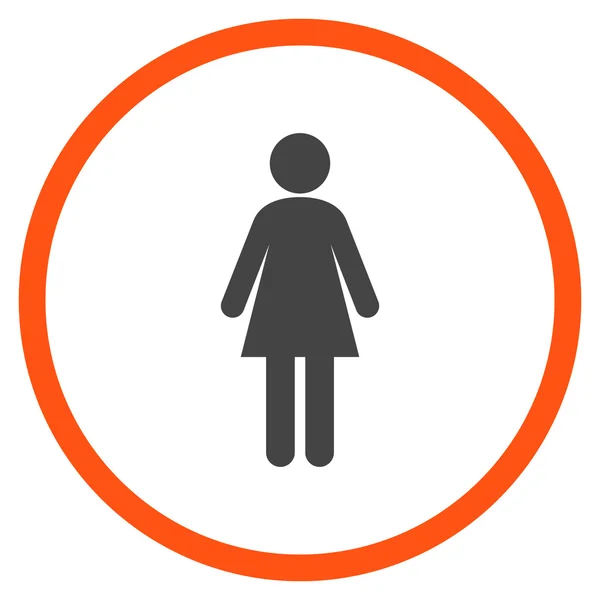 Icona rotonda vettoriale piatta femminile — Vettoriale Stock