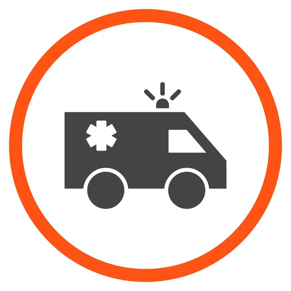 Icône arrondie de vecteur plat de voiture d'ambulance — Image vectorielle