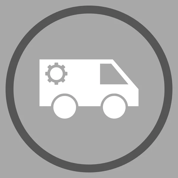Icône arrondie de vecteur plat de voiture de service — Image vectorielle