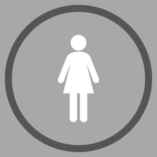 Icône ronde de vecteur plat de fille — Image vectorielle