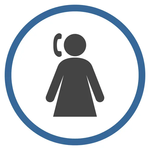 Appeler Femme Vecteur Plat rond Icône — Image vectorielle