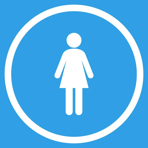 Woman Flat Rounded Vector Icon — Stock vektor