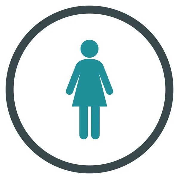 Woman Flat Rounded Vector Icon — ストックベクタ