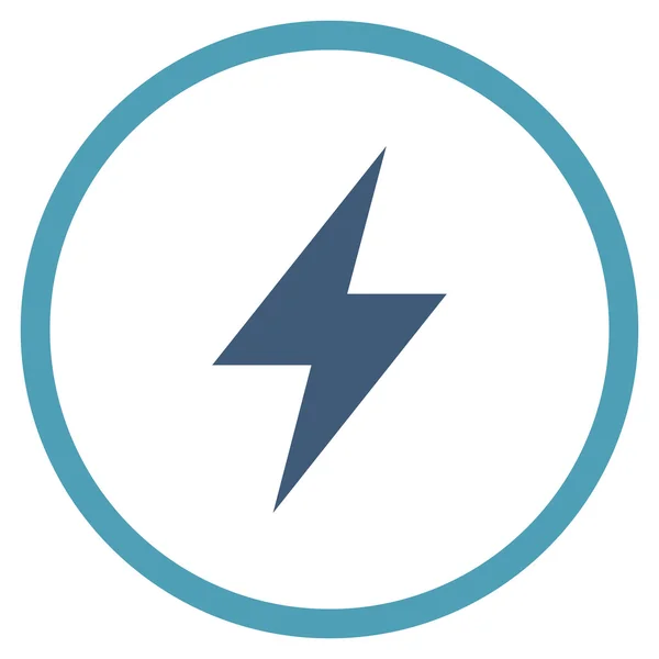 Electric Strike Flat Rounded Vector Icon — Stock Vector