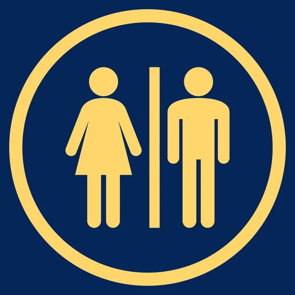 WC personen plat afgeronde Vector Icon — Stockvector