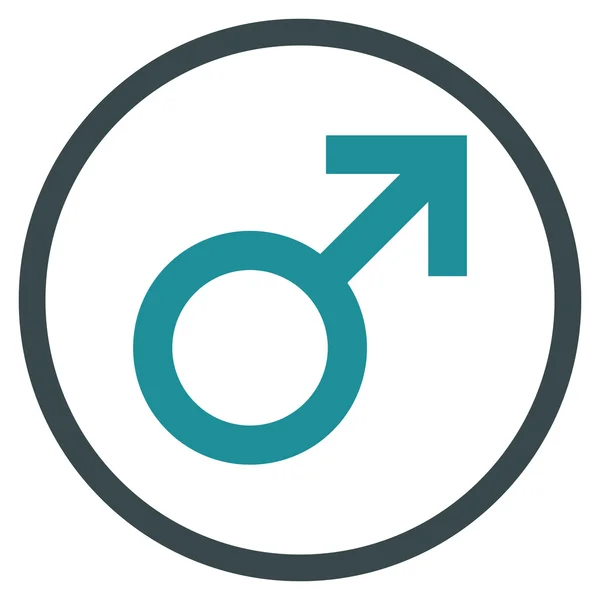 Símbolo masculino redondeado plano Vector icono — Vector de stock