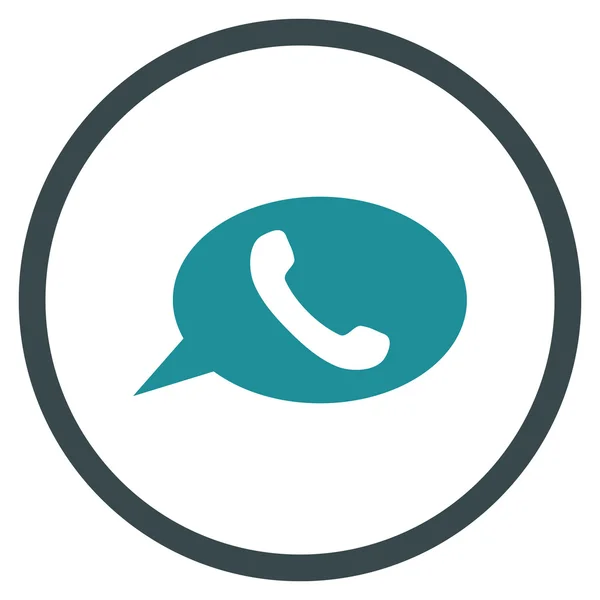 Telefone Mensagem Flat Rounded Vector Icon — Vetor de Stock