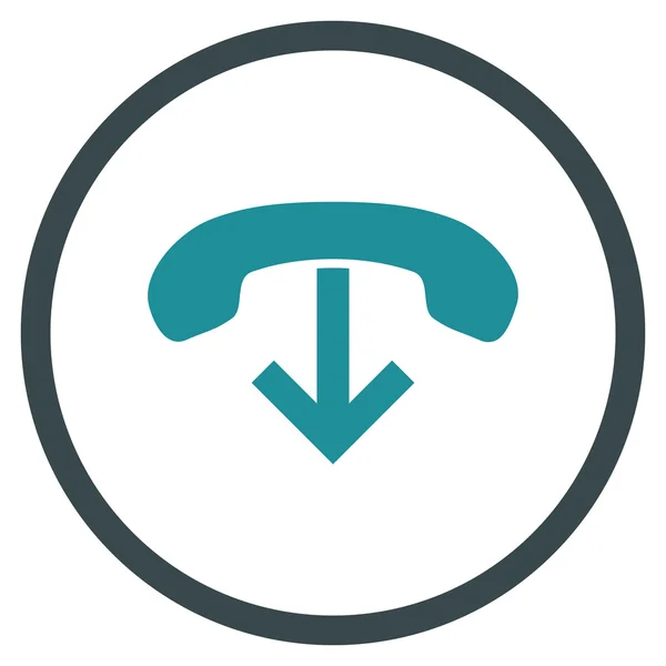 Telefone pendurar plano arredondado vetor ícone — Vetor de Stock