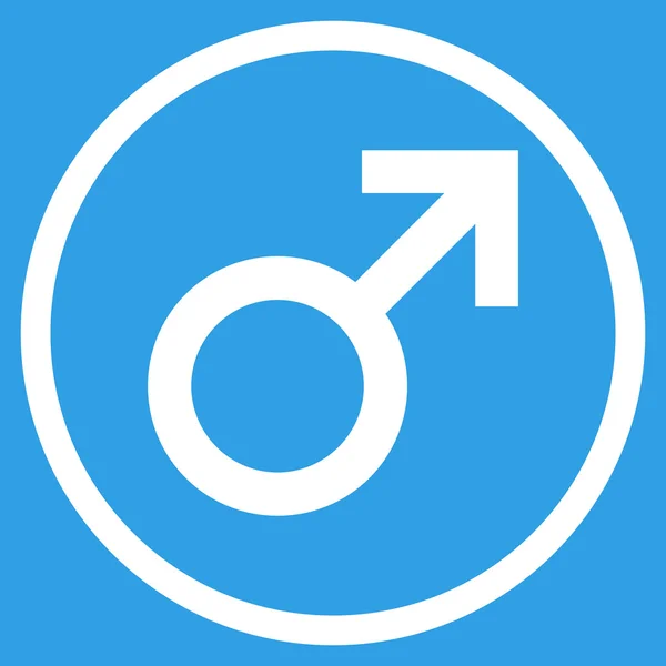 Mannelijk symbool plat afgerond vector pictogram — Stockvector