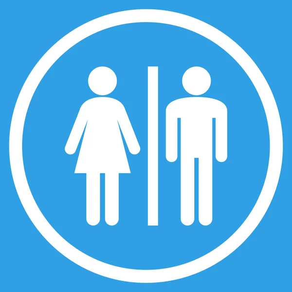 Wc personen flach abgerundetes Vektorsymbol — Stockvektor