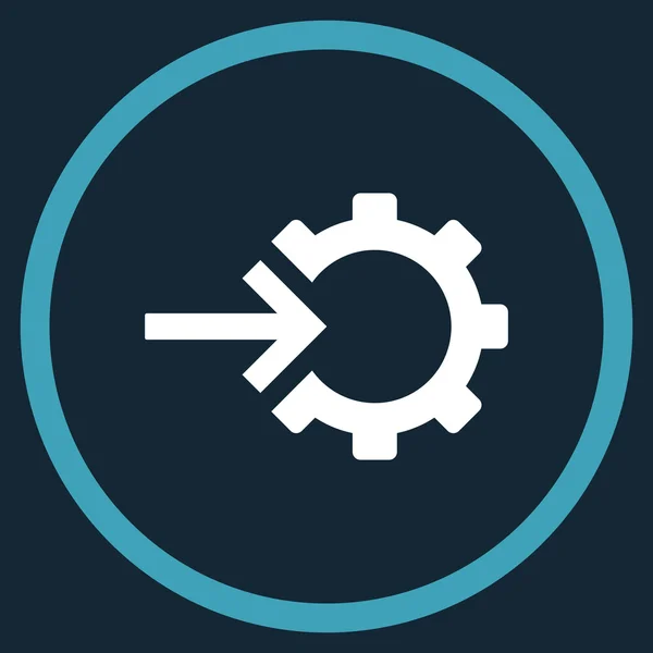 Integração Cog Flat Rounded Vector Icon —  Vetores de Stock