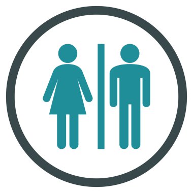 WC kişi düz yuvarlak vektör simgesi
