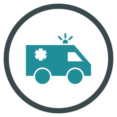 Acil Araç Düz Yuvarlak Vektör Simgesi