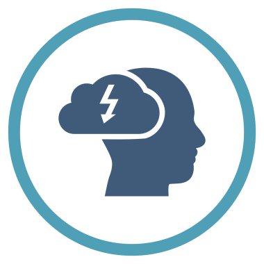 Brainstorming Düz Yuvarlak Vektör Simgesi