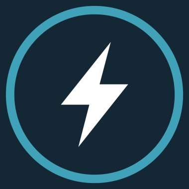 Electric Strike Düz Yuvarlak Vektör Simgesi