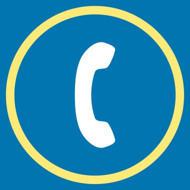 Telefon alıcı düz yuvarlak vektör simgesi