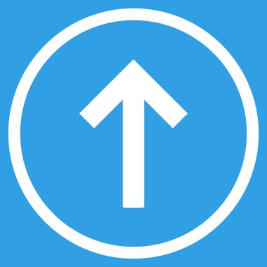 Yukarı Ok Düz Yuvarlak Vektör Simgesi