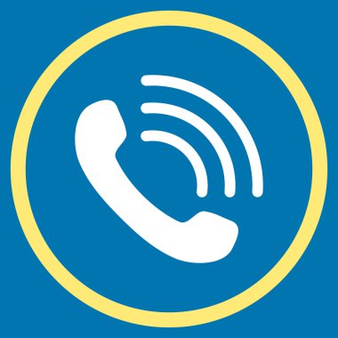 Telefon Görüşmesi Düz Yuvarlak Vektör Simgesi