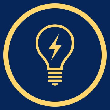 Elektrikli ampul düz yuvarlak vektör simgesi