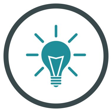 Elektrik Işık Düz Yuvarlak Vektör Simgesi